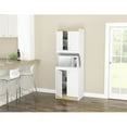 thumbnail image 4 of Inval GALLEY 4 Door Pantry with Microwave Storage in White and Oak, 4 of 8