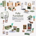 thumbnail image 3 of Best Choice Products 3-Story Wooden Dollhouse with 40 Accessories, Modern Doll House Pretend Play Set - Sage, 3 of 8
