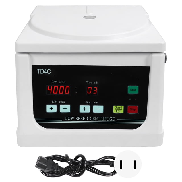 Centrífuga de sobremesa de 2200 x g, 4000 r/min, pantalla LCD, para laboratorio, con temporizador, para análisis de sangre, belleza, enchufe estadounidense, 110 V