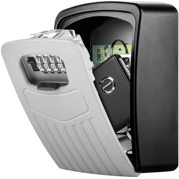 Boîte à clés sécurisée, grande boîte à clés supérieure, coffre-fort à clés  avec code numérique à 4 chiffres, boîte à clés sécurisée murale (gris) 