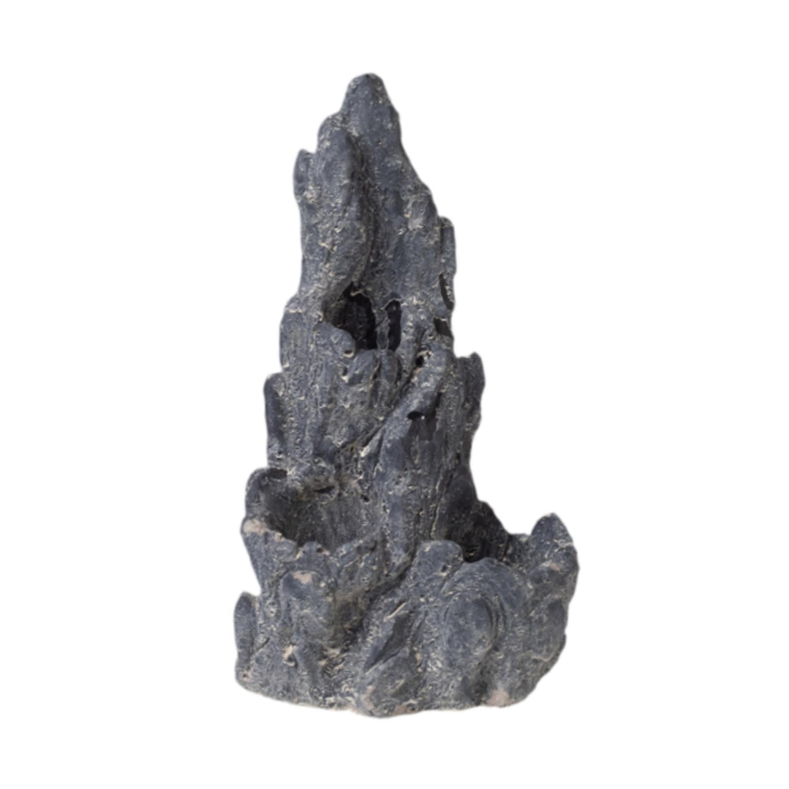 EHJRE Reptile Artificial Rock Cave Reptile Landscape Decoration Rock Rockery Ornament Landscaping Model for Bearded Dragon Tortoise Black