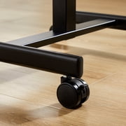 EDX Small Standing Desk, Mobile Portable Rolling Desk with Lockable Wheels & Adjustable Height, for Home Office, Black