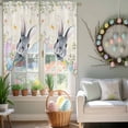 thumbnail image 3 of Easter Rabbit Swag Valance Curtains Watercolor Floral Colored Eggs Beige Background Rod Pocket Swag Curtains Small Window Treatments for Kitchen Bathroom Bedroom 36" W x 36" L, 2 Panels, 3 of 9
