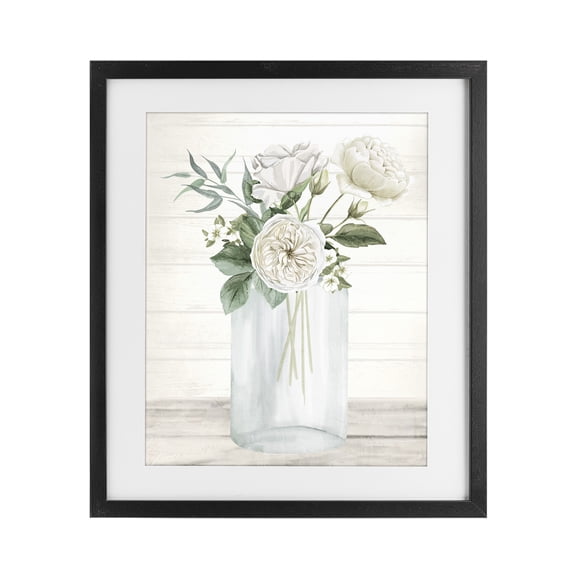 Stupell Industries Patience Flower Vase Black Framed Print Under Glass, design by Kim Allen