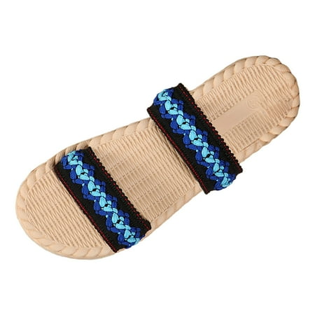 

PEASKJP Summer Sandals for Women Comfortable Wedge Sandals for Women Elastic Ankle Strap Low Wedge Sandals Open Toe Dress Platform Shoes Dressy Summer (Blue 8.5)