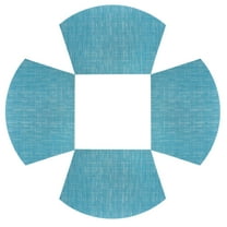 Uxcell 4pcs Wedge Placemats 18" x 12" Woven Vinyl Round Table Placemats, Blue