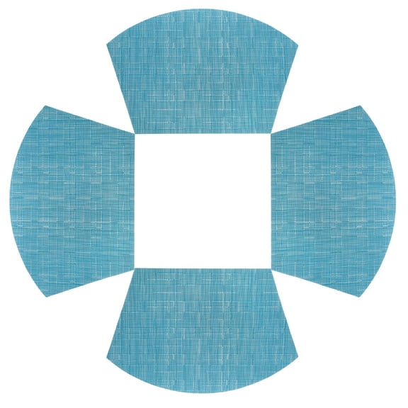 Uxcell 4pcs Wedge Placemats 18" x 12" Woven Vinyl Round Table Placemats, Blue