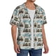 thumbnail image 2 of Balery Transport Train Camisa Casual de Manga Corta con Botones para Hombre, Texturizada, Estilo Cubano, para Playa, Verano-Large, 2 of 5