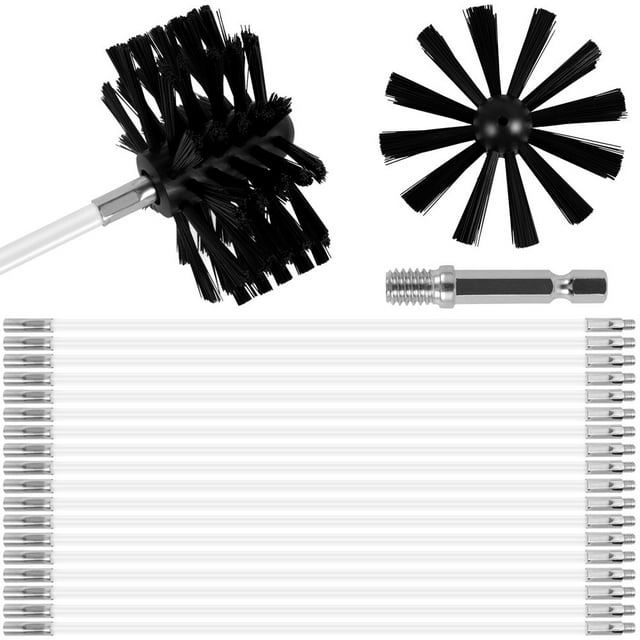 Chimney Cleaning Brush Extendable Flexible Dryer Vent Cleaner Soft Bristle Effective Air Duct Cleaning Tool Style 02,style02