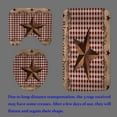 thumbnail image 4 of 4PCS/Set Vintage Brown Western Texas Star Shower Curtain, Primitive Berry Star Red Beige Plaid Rustic Wooden Board Country Bathroom Decor, Non-slip Bath Rugs Toilet Mats, Bless Our Home, 4 of 7