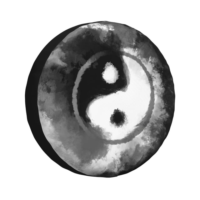 Fotbe Yin And Yang Funda de Llanta de Repuesto con Estampado, Engrosada, Ajuste Universal para Jeep, Remolque, RV, SUV, Camión-17 inch