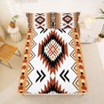 thumbnail image 5 of jejeloiu Southwestern Aztec Bed Sheets,Tribal Print Full Size Sheets For Boys,Brown White,4pcs,1 Flat Sheet, 1 Fitted Sheet and 2 Pillowcases, 5 of 6