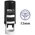 thumbnail image 3 of ELEPHANT FACE Self Inking Mini Rubber Stamp Colop Round Decorative Teachers Stamps 12mm, 3 of 3