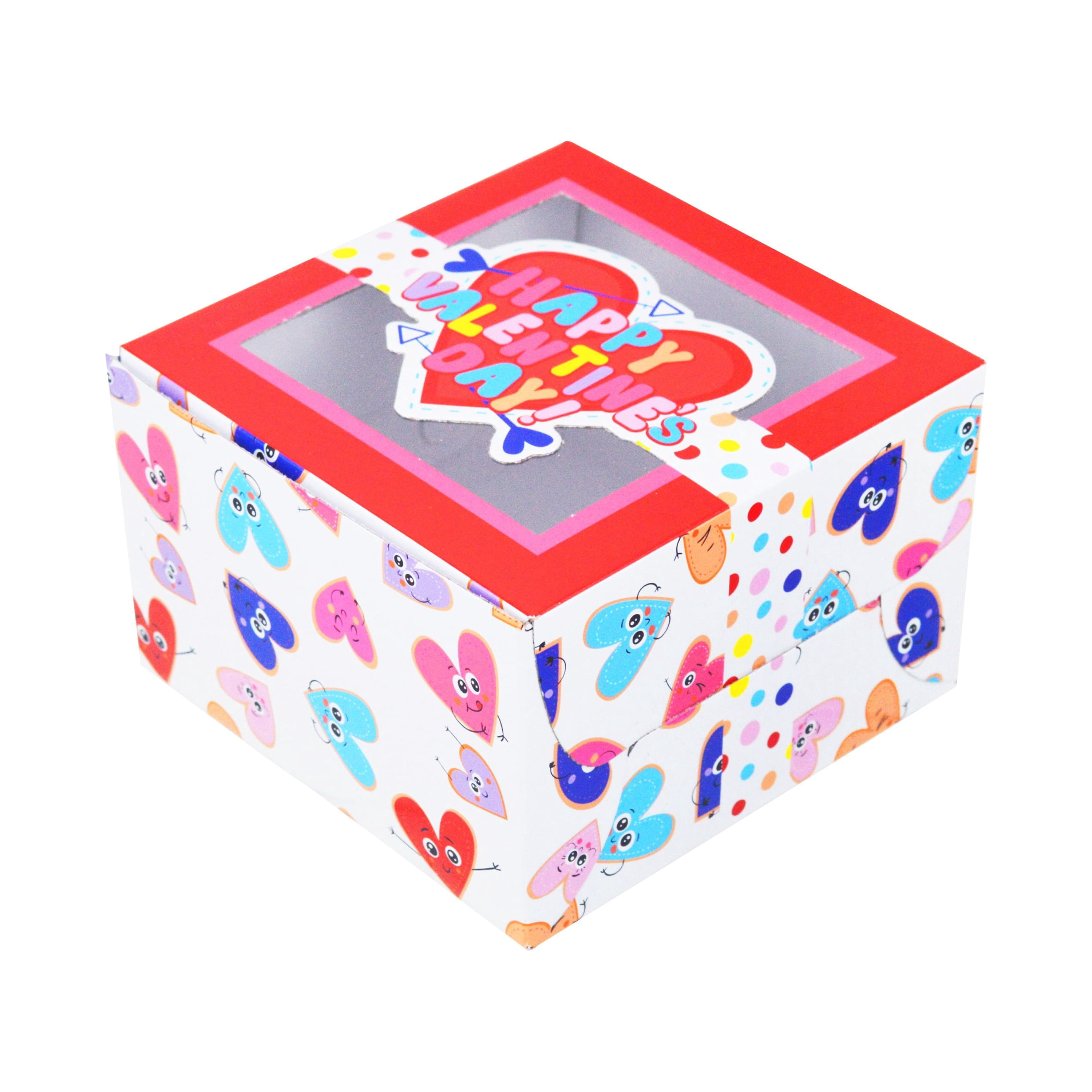Way to Celebration Valentine Multi Color Paper Treat Boxes Astm in Two Sizes