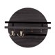 thumbnail image 2 of Wooden Wall-Mounted Shelf Organizer | Classic Round Decorative Rack for Entryway & Living Room | Natural Wood, Sturdy, Multi-Function Key Sunglasses Holder | 30x30x4.8cm | Black Brown Khaki | 1pc, 2 of 6