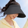 thumbnail image 2 of HONHUZH Summer Hats Womens Foldable Open Top Sun Visor Hat Wide Brim UPF 50 Summer Outdoor Beach Cap, 2 of 2