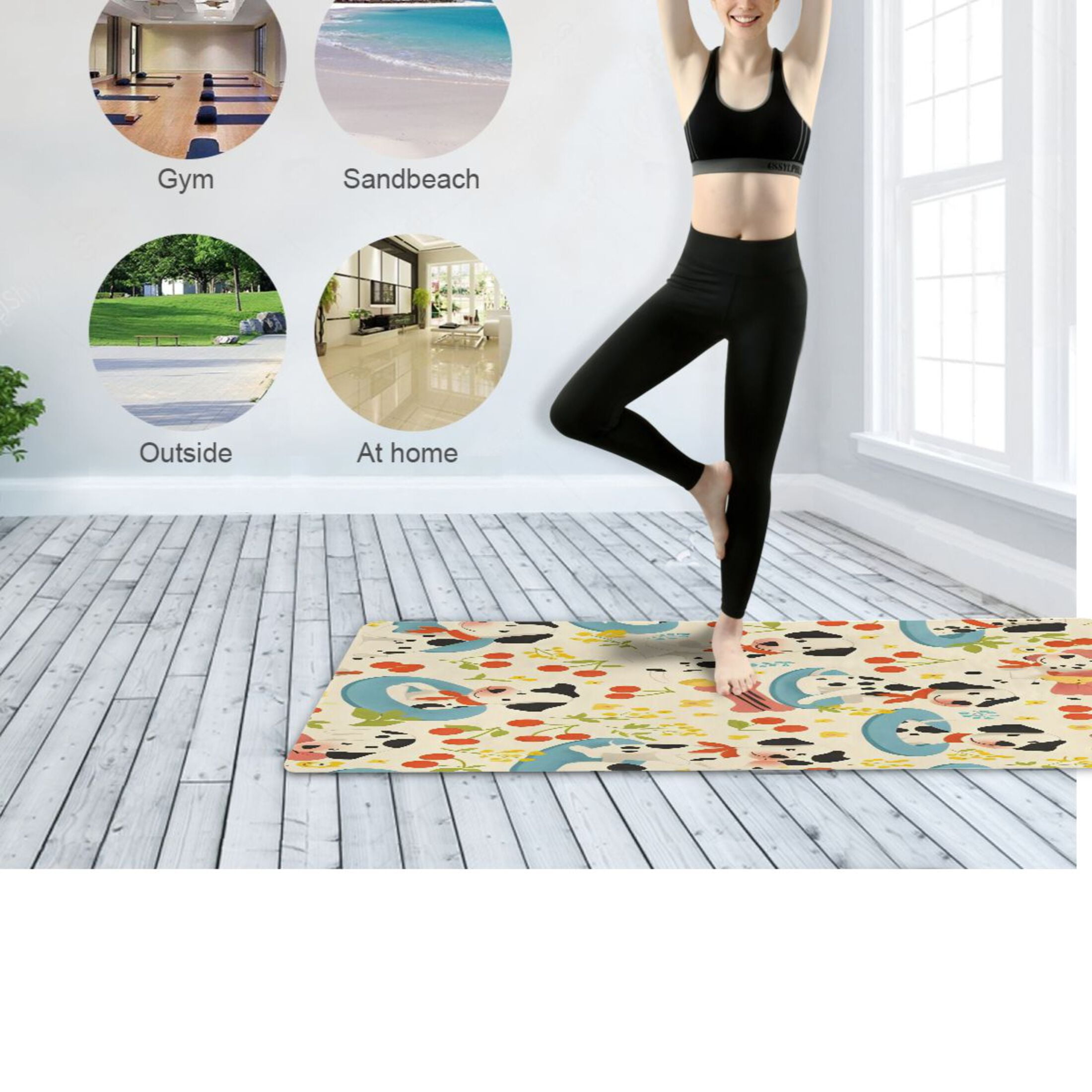 BZSMCE Yoga Mat Women Fitness Mat Guitar Float Pattern