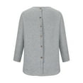 thumbnail image 5 of Itsame Womens Long Sleeve Blouse, Solid Crewneck Casual Comfy Pullover T-Shirt Gray 4XL, 5 of 6