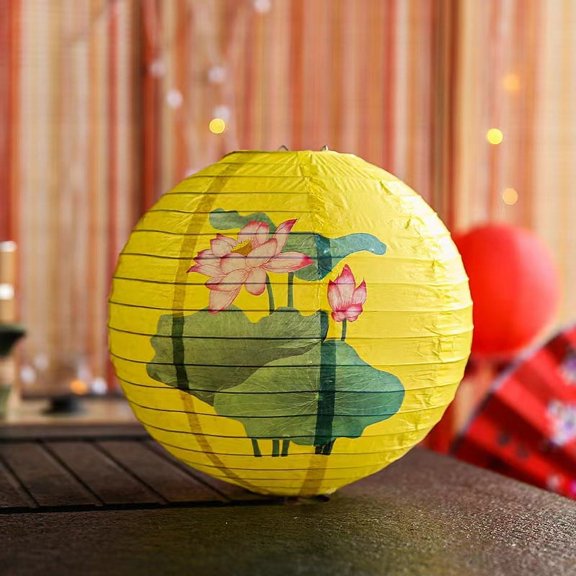 XmhyTop 6 Piece Set Asian-Inspired Decorative Paper Lanterns, Round Hanging Lamps for Wedding, Party, Home & Restaurant Decor, 11.8Inch(10)