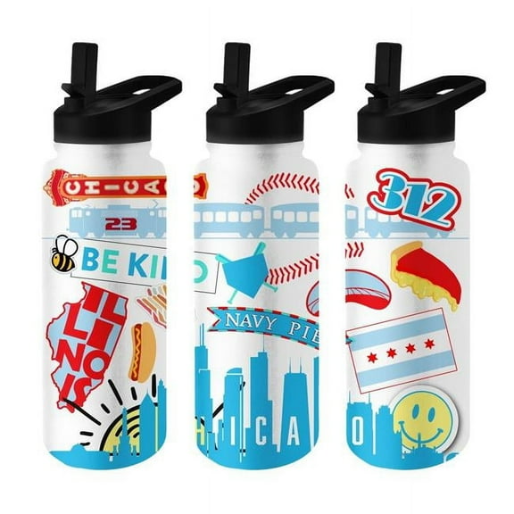 Logo Brands C4878-S34QB-63 Chicago 34 oz Native Quencher Bottle
