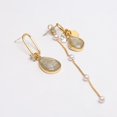 thumbnail image 5 of Pendientes asimétricos de moda con forma de gota de cristal y perla, joyería decorativa para mujeres y niñas., 5 of 5