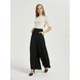 thumbnail image 5 of Women High Waist Casual Wide Leg Long Palazzo Pants Trousers Regular Size Black XL, 5 of 8