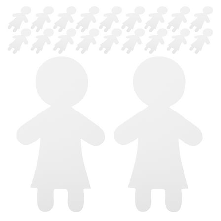 OUNONA 40pcs White Paper Doll Cutouts for Kids Crafts, School Projects, Classroom Boards, Party Decorations and Creative Activities