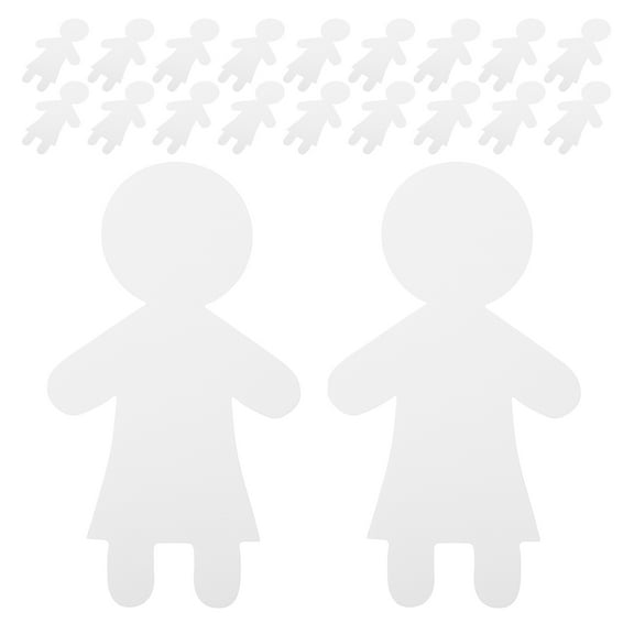 OUNONA 40pcs White Paper Doll Cutouts for Kids Crafts, School Projects, Classroom Boards, Party Decorations and Creative Activities