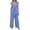 Sky Blue, variant on Women's Summer 2 Piece Outfits Cap Sleeve V Neck Blazer Vest Wide Leg Pant Sets Office Work Clothes