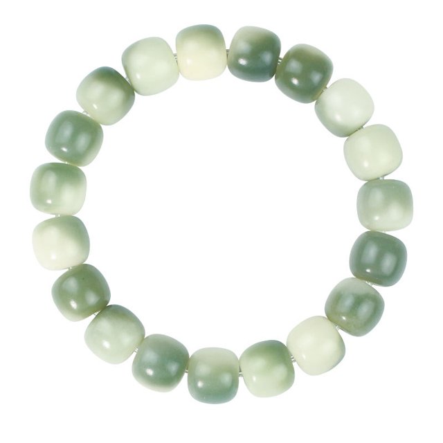 Pulsera de abalorios verdes naturales de raíz de Bodhi de 12 mm para mujer