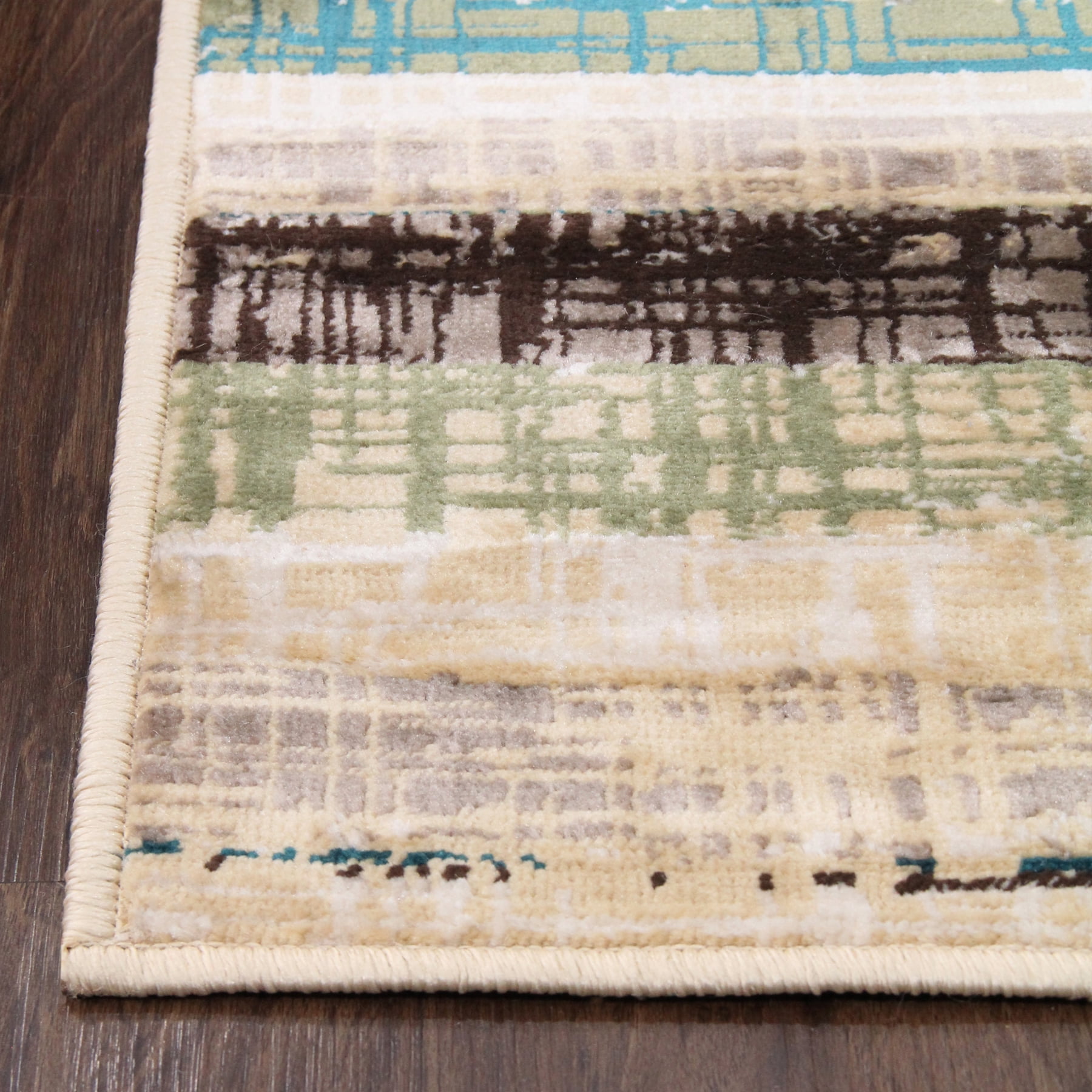 Superior Kylemore Modern Abstract Indoor Runner Rug, 2' 7" x 8', Chocolate