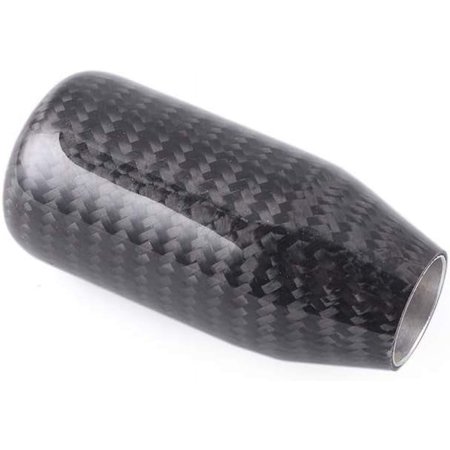 Carbon Fiber Shift Knob Long Modified Carbon Fiber Stand Head Gear Shift Knobs for Most Automobile with 3 Adapters (Carbon Fiber-Long, Black)