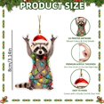 thumbnail image 3 of Funny Santa Hat Raccoon Acrylic Ornament, Cat Ornaments for Christmas Tree, Christmas Cat Tree Themed Pet Style Hanging Decor for Holiday Tree Home Party, 3 of 7
