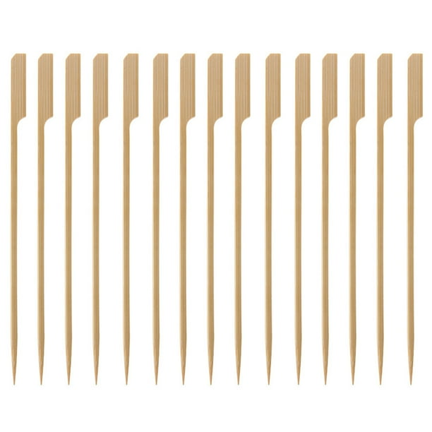 EeaseMX 60 piezas (2 paquetes) de palitos de bambú para asar de 20 cm, desechables, para barbacoa, aperitivos, carne y maíz.