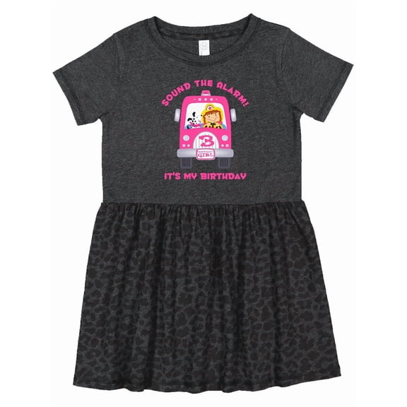 Inktastic Fire Truck Girl 3rd Birthday Girls Toddler Dress
