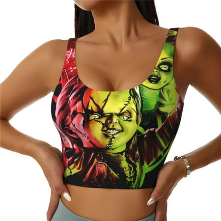 Sigee Chucky C for Womens  Sports Vest with Performance Stretch and Quick Dry Fabric  High Elasticity Running Bra Workout Crop Tank TopsMedium