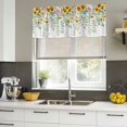 thumbnail image 5 of Sunflower Valances for Windows, Decorative Rod Pocket Window Valance Curtains, Yellow Green Summer Botanical Watercolor Short Curtain Drapes for Kitchen/Bathroom/Living Room, 2 Panels, 42" W x 12" L, 5 of 8