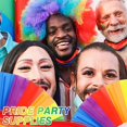 thumbnail image 4 of 3 Abanicos de mano Sailing arcoíris plegables del orgullo gay accesorios LGBT, 4 of 5