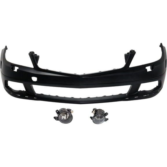 For Mercedes-Benz C230 C250 C300 C350 Bumper Covers Fascias Set of 3 Front