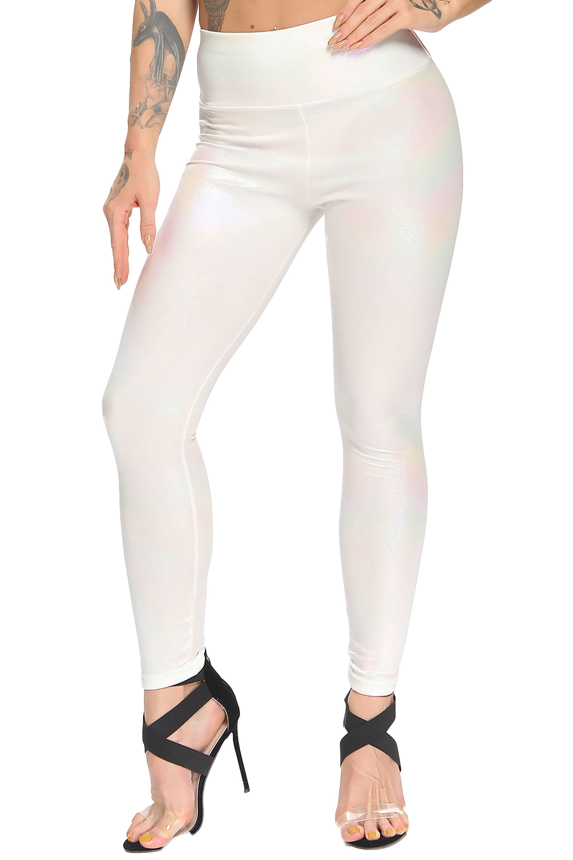 CROSS1946 Women Faux Leather Leggings 