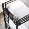 thumbnail image 5 of L-Shaped Triple Bunk Bed with Desk & Wardrobe, Twin XL/Twin XL with Attached Full Loft Bed, Heavy Duty Metal Frame for All Ages, Multi-Functional, Black, 5 of 12