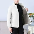 thumbnail image 4 of Hueook WinterJackets for Women Fashion Solid Color Casual Zipper Stand Sports Fleece Long Sleeved Jacket White 2X, 4 of 6