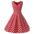 thumbnail image 4 of Market In The Box Women Polka Dot Vintage Dress 1968s Hepburn A Line Sleeveless Retro Rockabilly Prom Dress Swing Dress Cocktail Homecoming Dress, 4 of 6