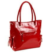 George - Faux Leather Diaper Bag, in Red