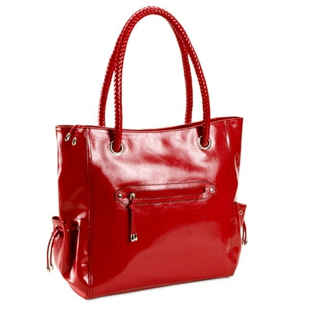 George - Faux Leather Diaper Bag, in Red