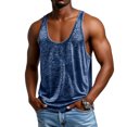 thumbnail image 3 of LTTVQM Men's Tank Tops Casual Sleeveless Workout Muscle Shirt Athletic Gym Soft Tee Shirts Blue L, 3 of 5