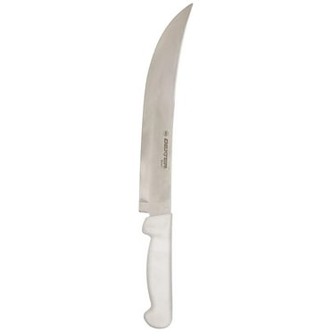 Basics P94826 10" White Cimeter Steak Knife with Polypropylene Handle