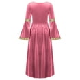 thumbnail image 4 of Zaldita Big Girls Medieval Princess Maxi Dress Long Sleeve Vintage Ball Gowns Renaissance Clothes Pink 14, 4 of 7