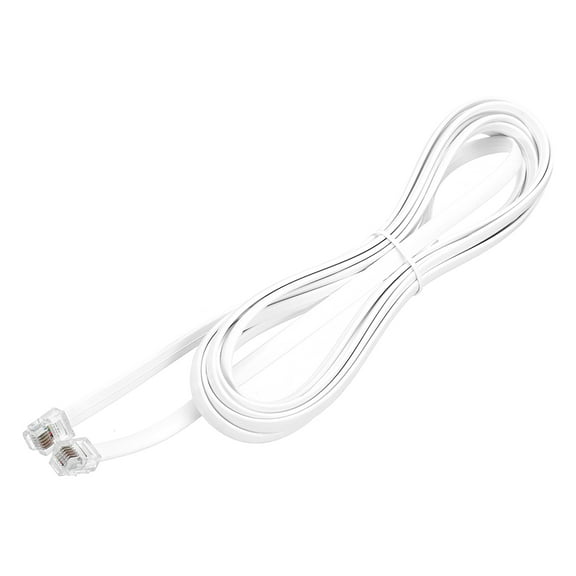 Uxcell 1 Pack Telephone Cord, 9.8ft Phone Cable RJ12 6P6C Male to Male Straight Wired Handset Cord for Home, Office, White