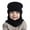 Black, variant on WUXIAN Baby Hats Caps Warm Hooded Winter Solid Color Versatile Stretchy Scarf Kid Cap Knit Care For Child